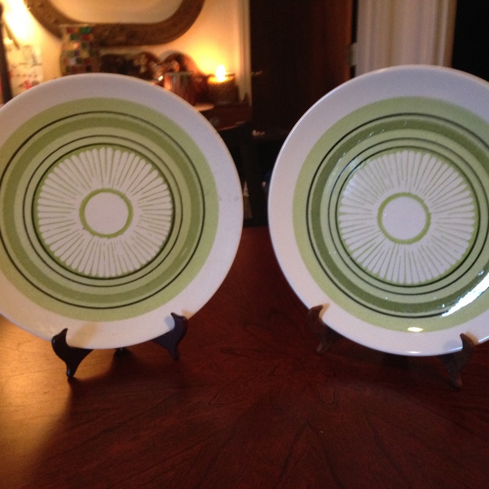 Charger Plates Ceramic Retro Design Set of 2